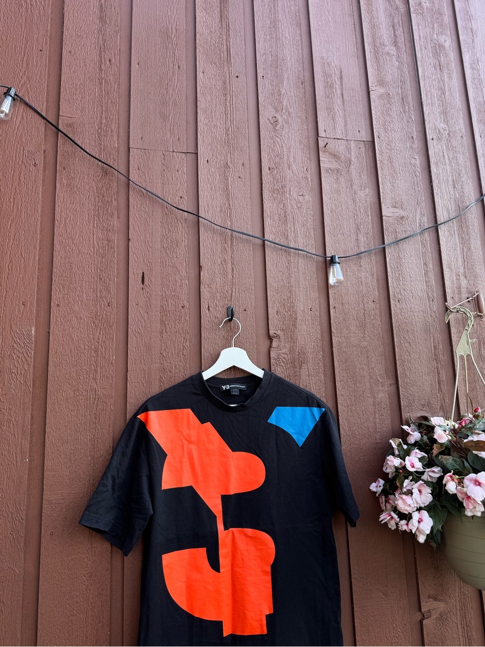 Y-3 Adidas Yohji Yamamoto Graphic Tee Black Red Blue XS